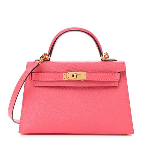 HERMES Chevre Mysore Mini Kelly Sellier 20 .